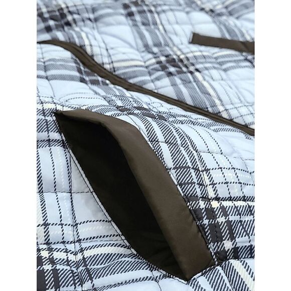 💙 NWT KAREN SCOTT Plaid Puffer Quilted Lightweight Vest SIZE L MSRP $47 - Picture 9 of 13